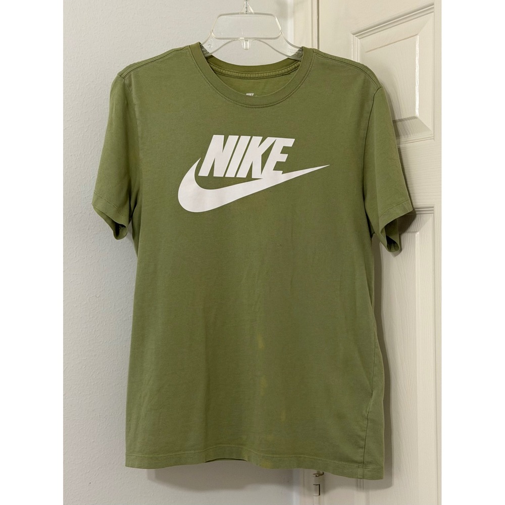 Nike Sportswear Futura Icon T-Shirt‎ Mens sz S Olive Green White Logo Athletic